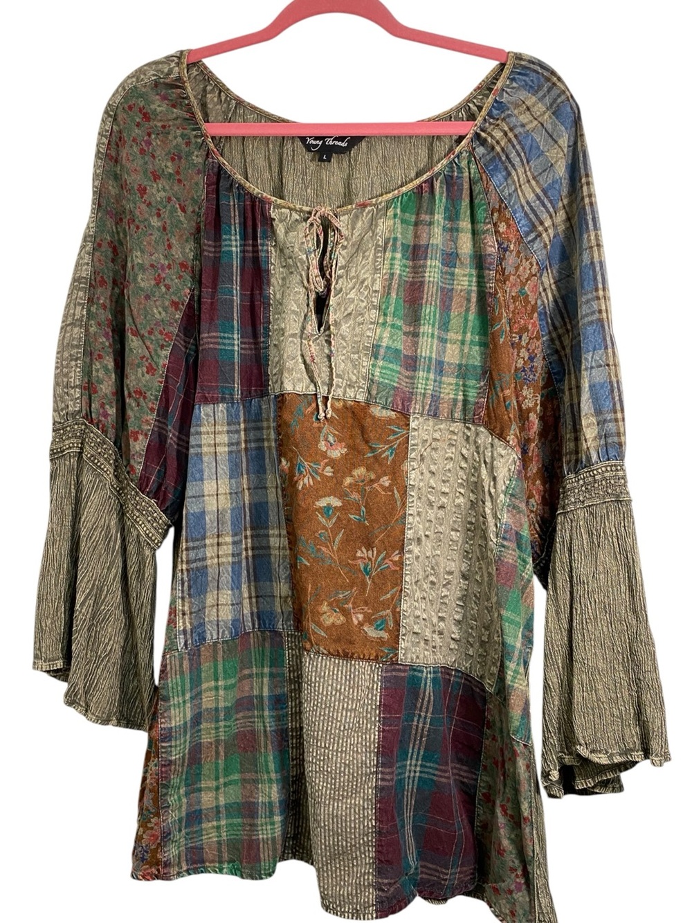 Young Threads Boho Patchwork Style Top